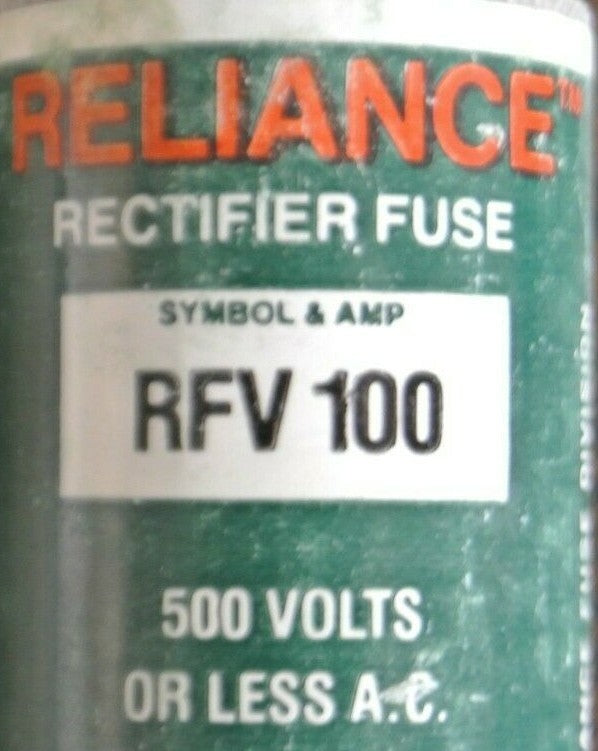 RELIANCE RFV100 RECTIFIER FUSES / 500V / 100A / NEW SURPLUS / EACH