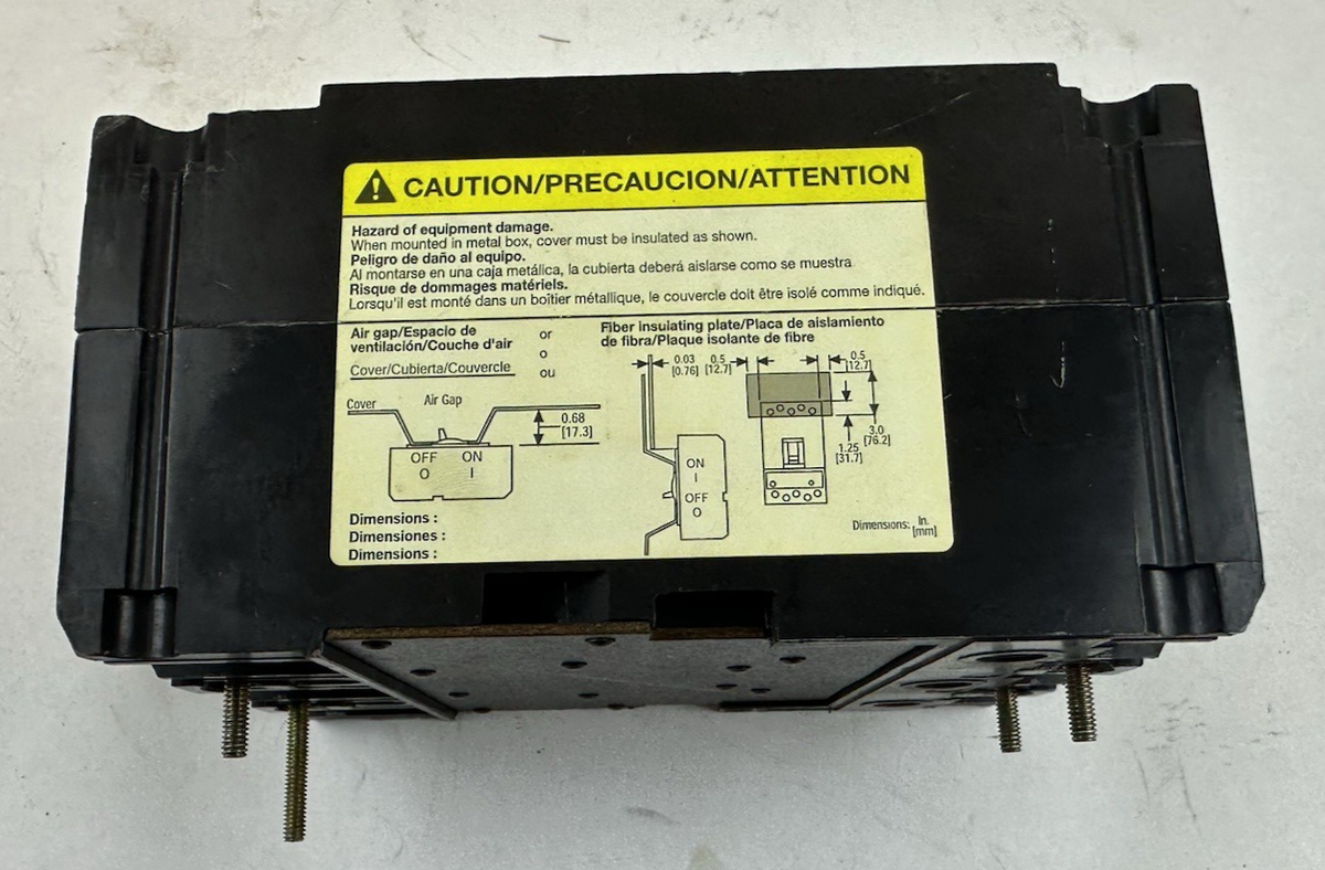 SQUARE D FHL36060 3 POLE MOLDED CASE CIRCUIT BREAKER 60A 600VAC 250VDC