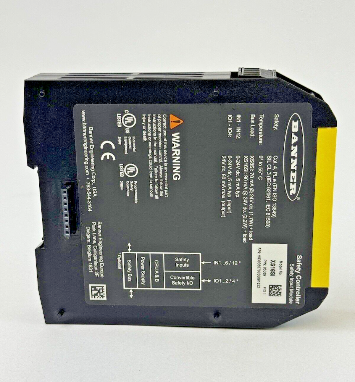 BANNER - XS16si - SAFETY CONTROLLER EXPANSION MODULE - 16 TERMINAL INPUTS,4 CONV