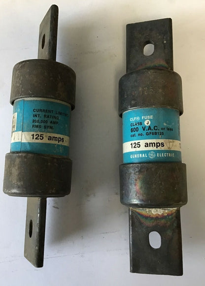 GENERAL ELECTRIC GF8B125 FUSE 125A 600VAC CLASS J ***LOTOF2***