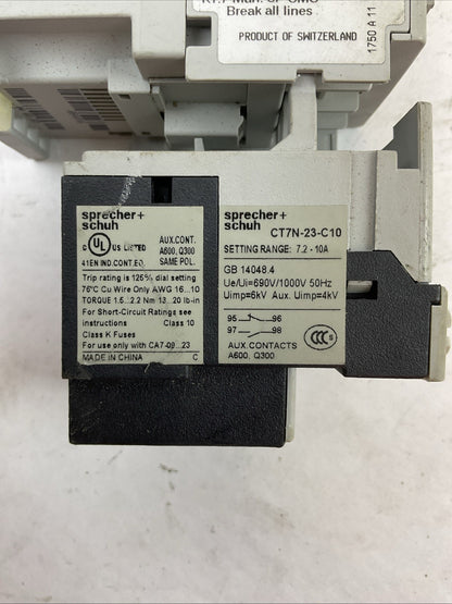 SPRECHER+SCHUH STARTER CA7-12-10 CONTACTOR 600VAC 25A 10HP CT7N-23-C10 RELAY