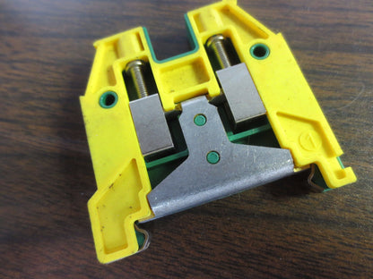 ALLEN-BRADLEY 1492-WG6 GROUNDING TERMINAL BLOCKS - GREEN/YELLOW - LOT of 9