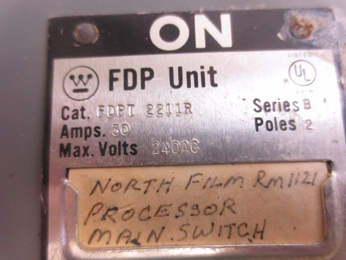WESTINGHOUSE FDPT2211R TWIN PANEL SWITCH / FDP UNIT - 240VAC, 30A, 2-POLE