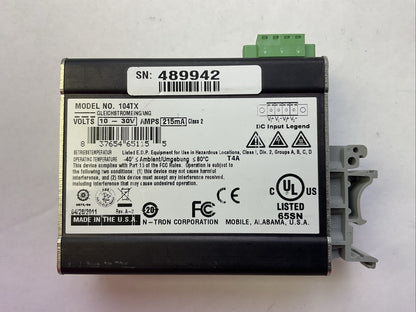 N-TRON 104TX ETHERNET SWITCH 10-30VDC 215mA