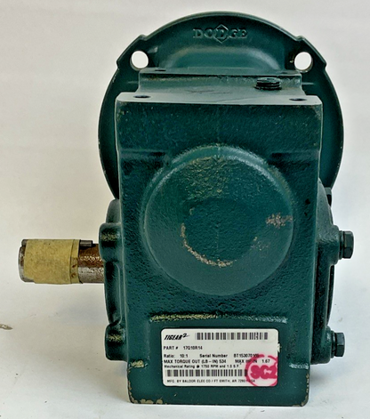 DODGE TIGEAR 17Q10R14 GEAR REDUCER 10:1  1750RPM 1.67HP *HAS SHELF WEAR*
