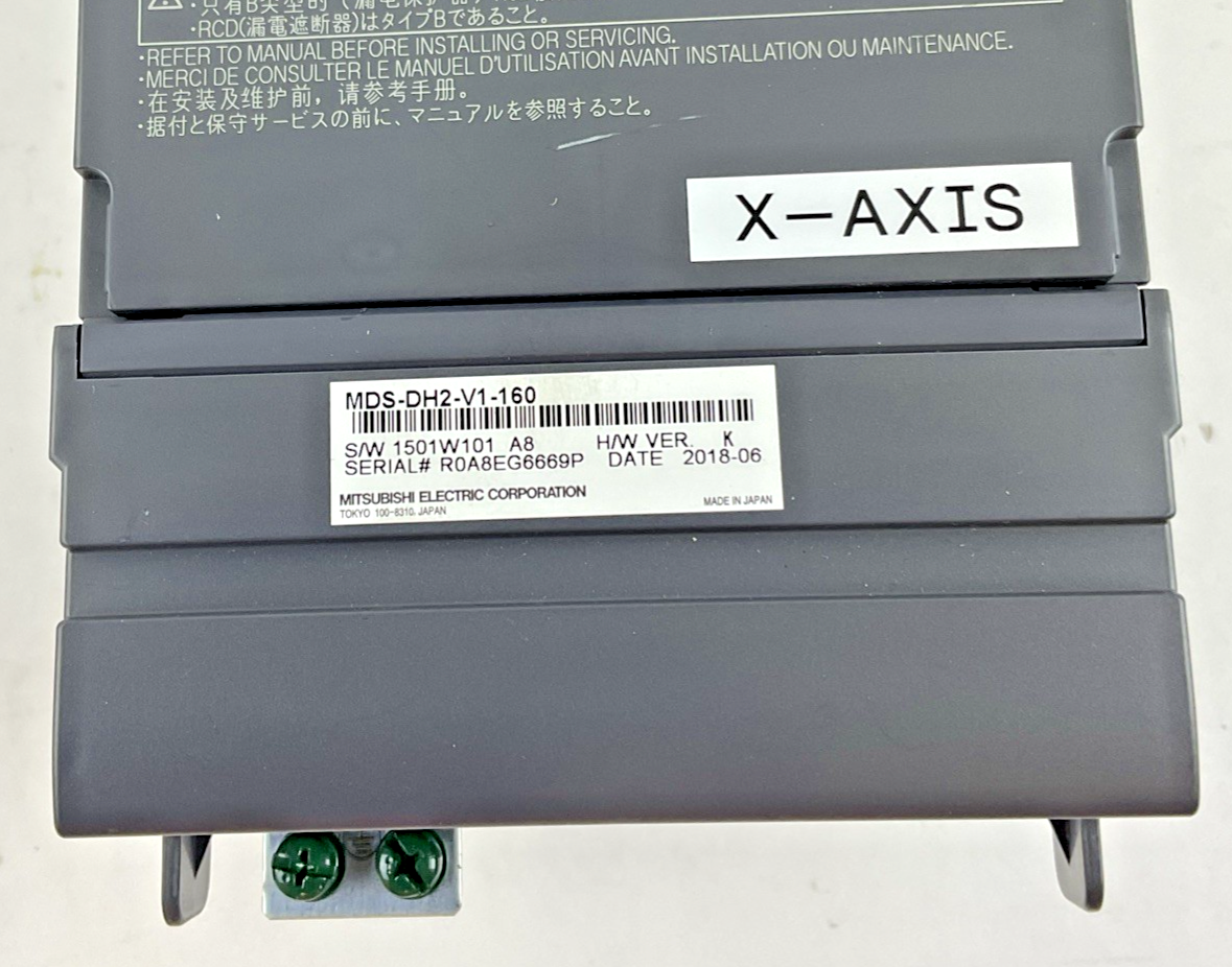 MITSUBISHI SERVO DRIVE MDS-DH2-V1-160 H/WVER.KSERVO DRIVE 9KW 480V 50/60HZ