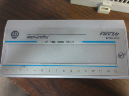 ALLEN-BRADLEY 1794-IB16 Ser. A FLEX I/O / 24VDC  SINK INPUT / w/ 1794-TB3