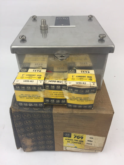 ALLEN BRADLEY 709-XCT ACROSS THE LINE AC STARTER SIZE 1P NEMA 4 120/240 V 60 HZ