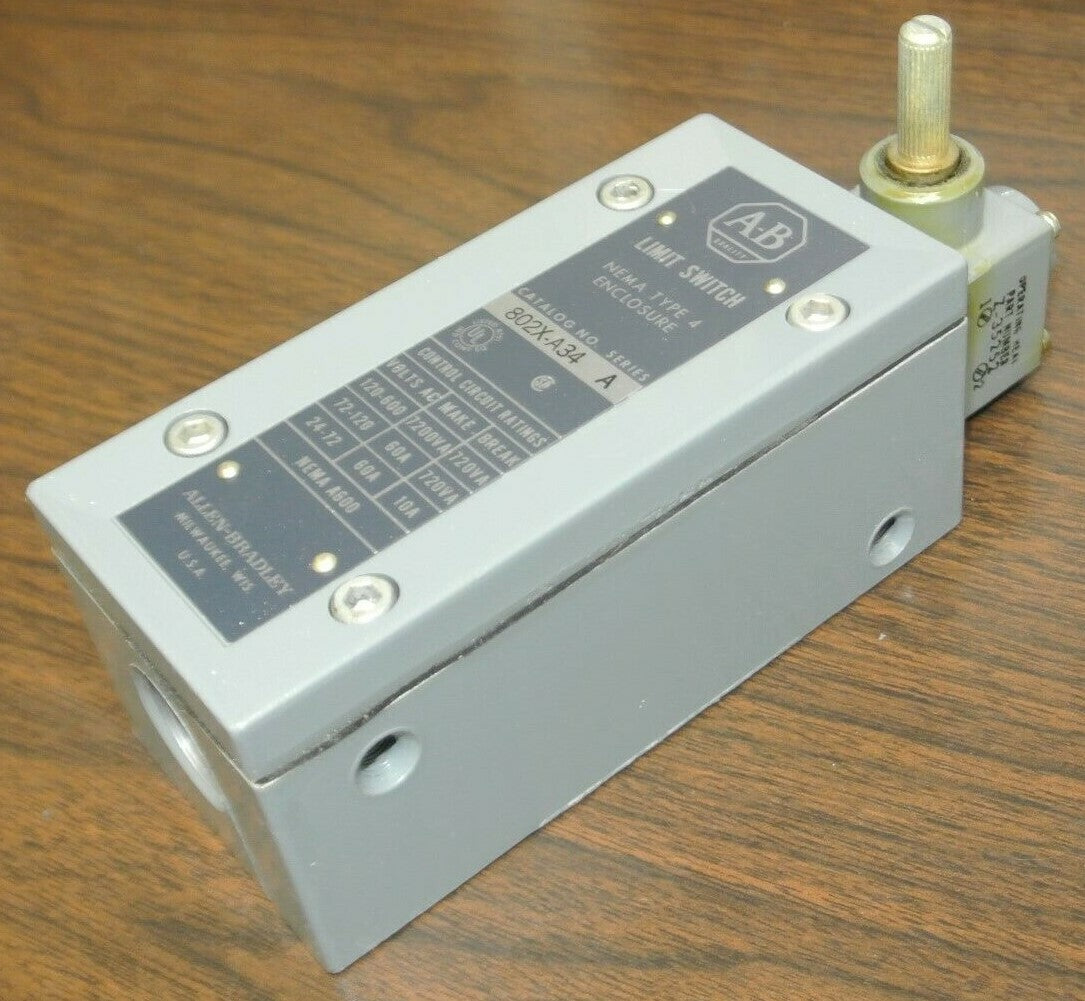 ALLEN-BRADLEY 802X-A34 WATERTIGHT LIMIT SWITCH / 24-600VAC / NEW SURPLUS