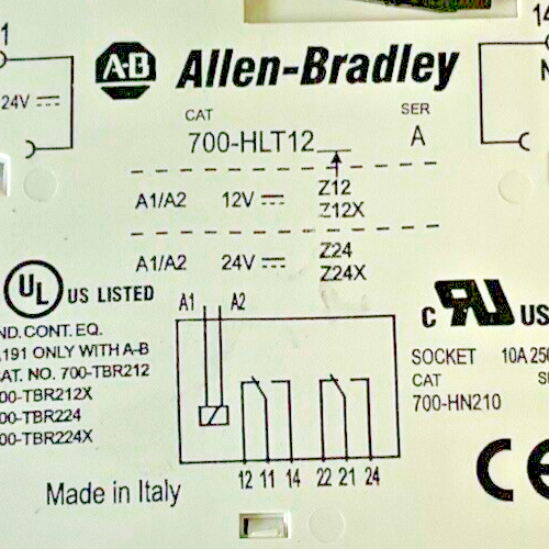 ALLEN BRADLEY 700-HLT12 TERMINAL BLOCK RELAY 24VDC W/700-TBR224 ***LOTOF3***