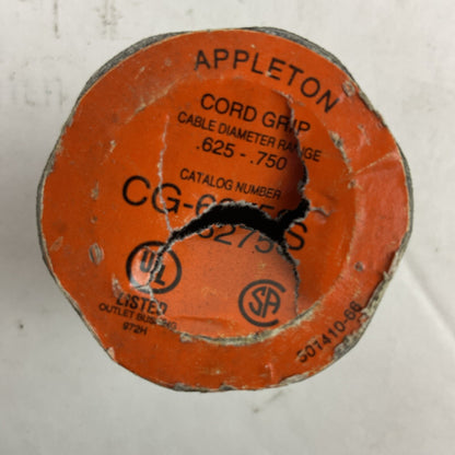 APPLETON CG-6275S CORD GRIP CABLE DIAMETER RANGE .625-.750 501410-66 (LOT OF 4)