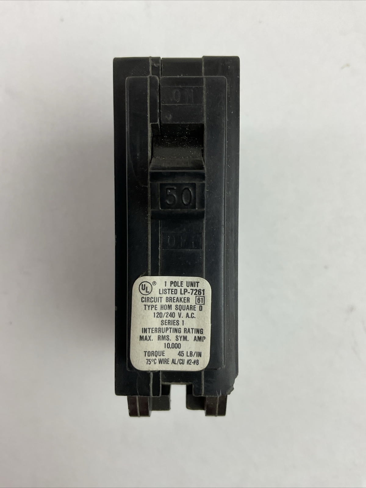 SQUARE D HOM150 CIRCUIT BREAKER 1POLE 50AMP 120/240VAC SERIES 1 (LOT OF 7)