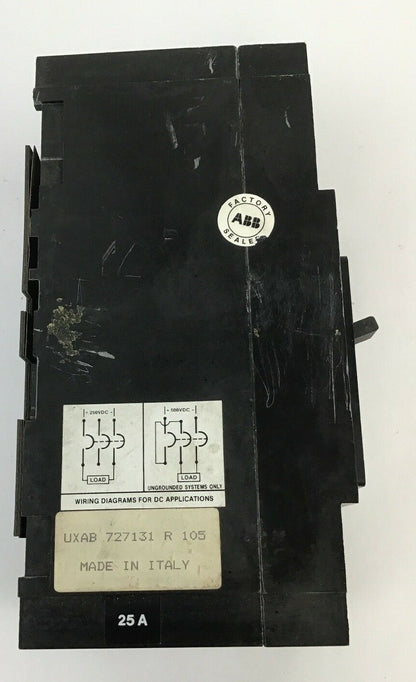 ABB UXAB 727131 R 105 25AMP CIRCUIT BREAKER 500VDC 3POLE TYPE ES 480VAC
