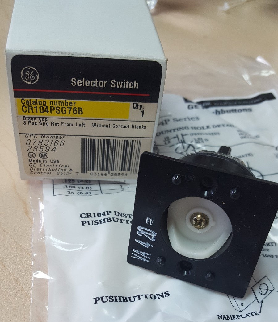 GE CR104PSG76B 3 Position Selector Switch