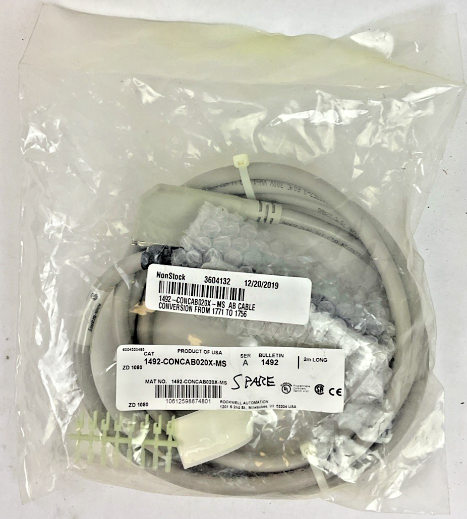 ALLEN BRADLEY 1492-CONCAB020X-MS AB CONVERSION CABLE SER.A 2 METERS LONG