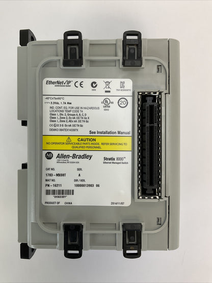 ALLEN BRADELY 1783-MX08T DIR/VER 10000013903/06 SER A STRATIX 8000 EHTERNET