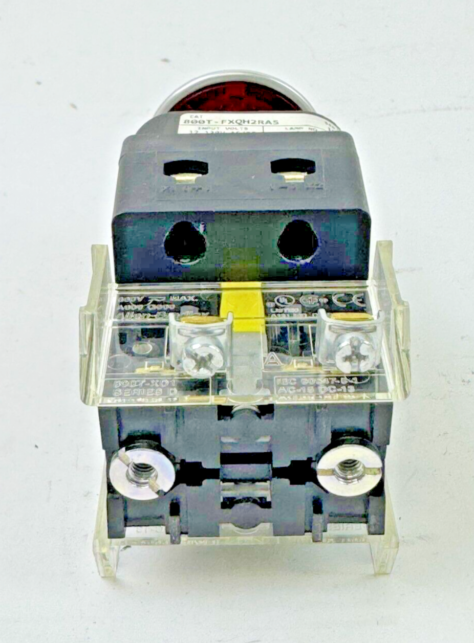 ALLEN-BRADLEY - 800T-FXTQH2RA5 SER. U - RED MUSHROOM PUSH/PULL BUTTON W/ BLOCK