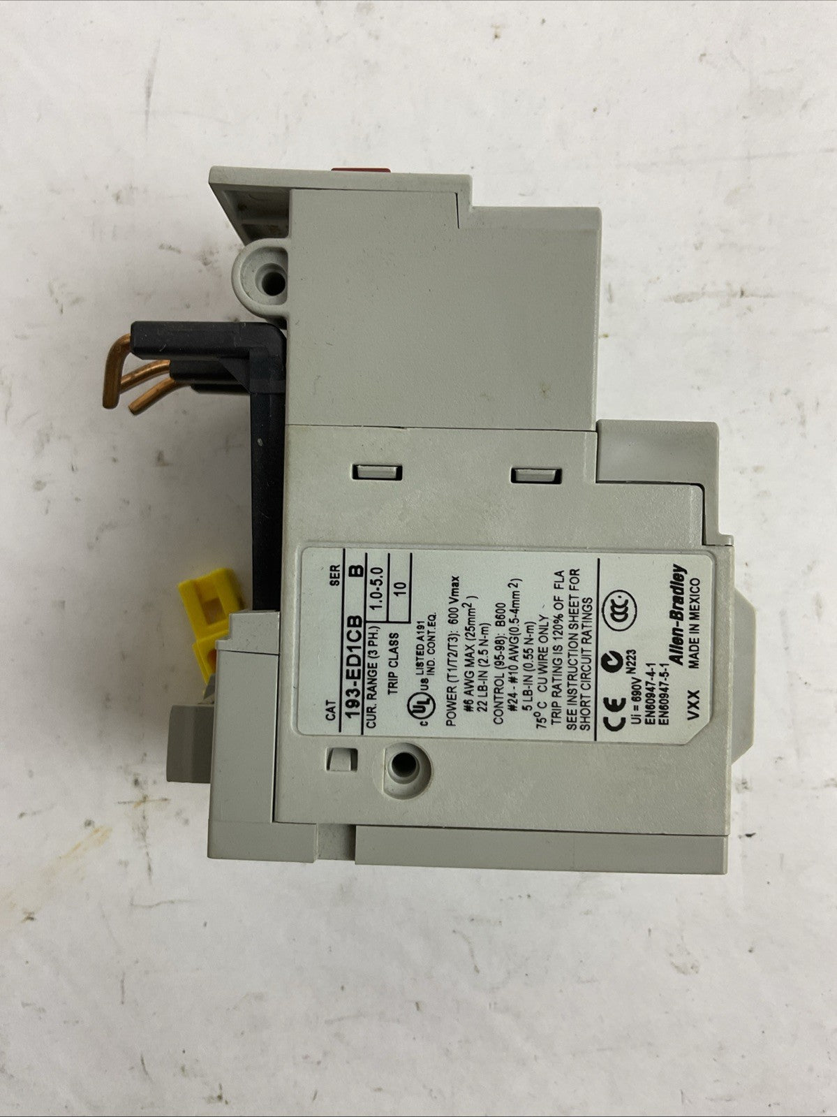 ALLEN BRADLEY 193-ED1CB SER B 1.0-5.0A OVERLOAD RELAY