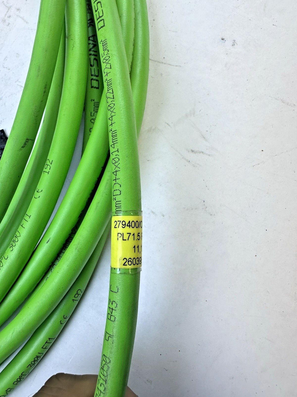 SAB BROCKSKES 279400/OP247-2 SERVO FEEDBACK CABLE 11.1M WIELAND 24-PIN CONNECTOR