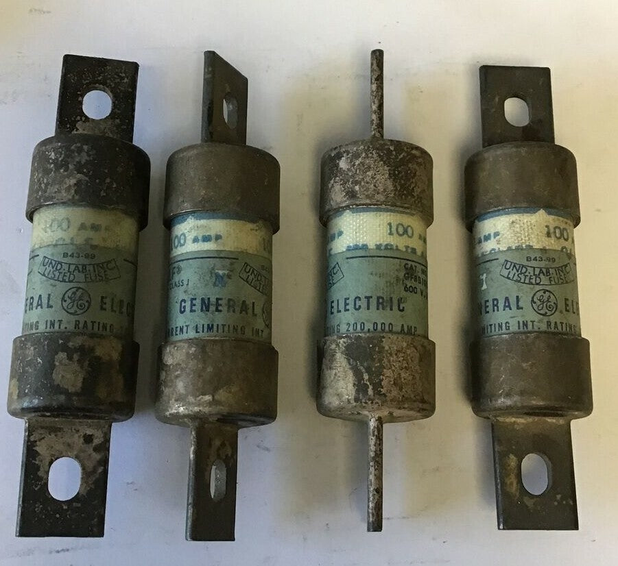 GENERAL ELECTRIC GF8B100 CURRENT LIMITNG FUSE 600VAC 100A  CLASS J***LOTOF4***