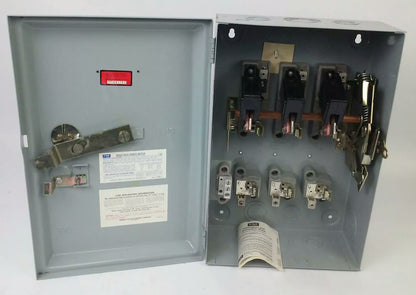 FPE 1132R FUSIBLE HEAVY DUTY SAFETY SWITCH 3P, 100A, 240VAC, 4 WIRE, 30HP