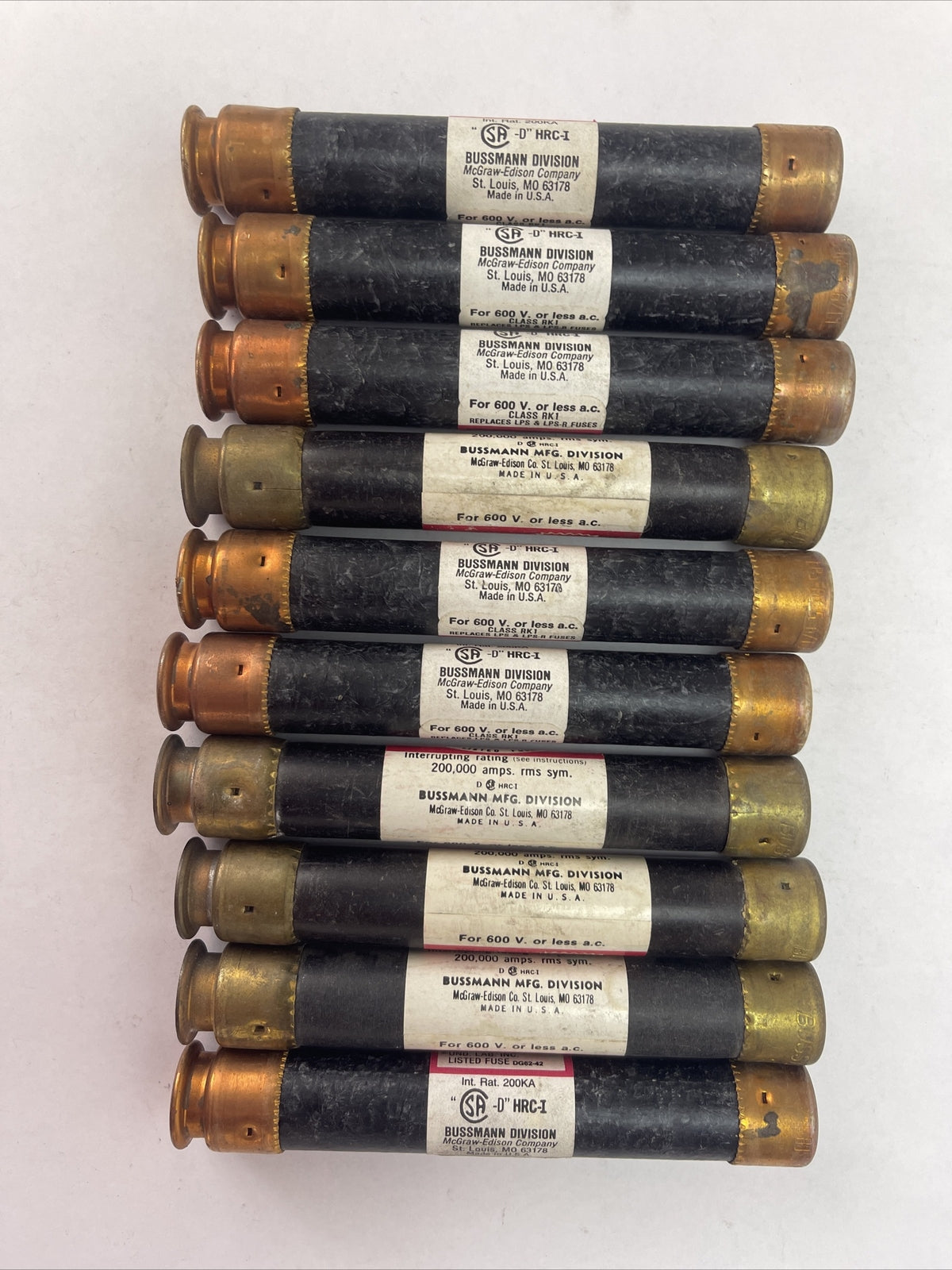 BUSSMANN LPS-RK-5 6/10 LOW-PEAK DUAL TIME DELAY ELEMENT FUSE 600VAC (LOT OF 10)