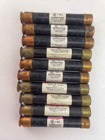 BUSSMANN LPS-RK-5 6/10 LOW-PEAK DUAL TIME DELAY ELEMENT FUSE 600VAC (LOT OF 10)