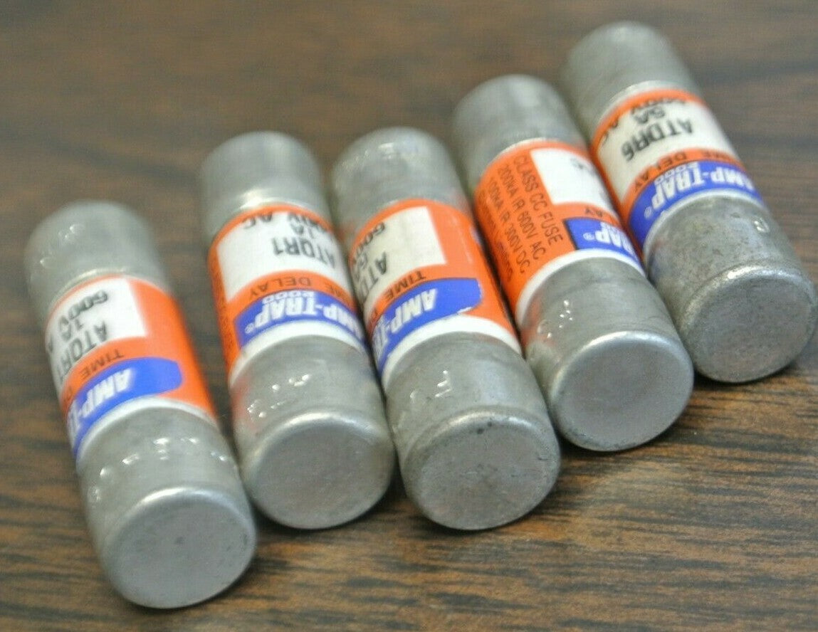 LOT of 5 / FERRAZ-SHAWMUT ATQR1 (2), ATQR6 (3) CLASS CC FUSES NEW SURPLUS