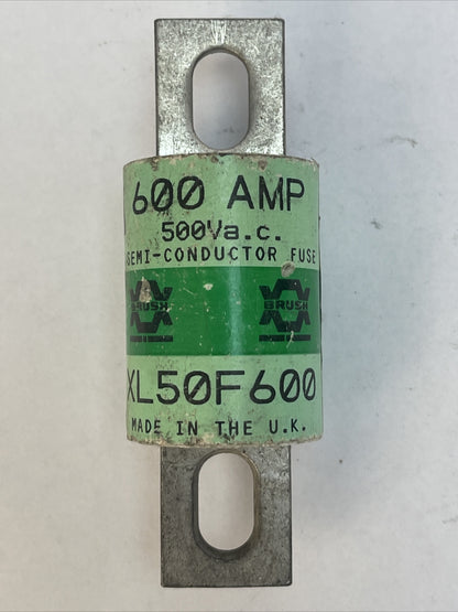 BRUSH XL50F600 SEMI-CONDUCTOR FUSE 600AMP 500VAC