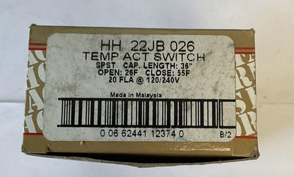 UNITED TECHNOLOGIES HH 22JB 026 TEMP ACT SWITCH 120/240V 20FLA