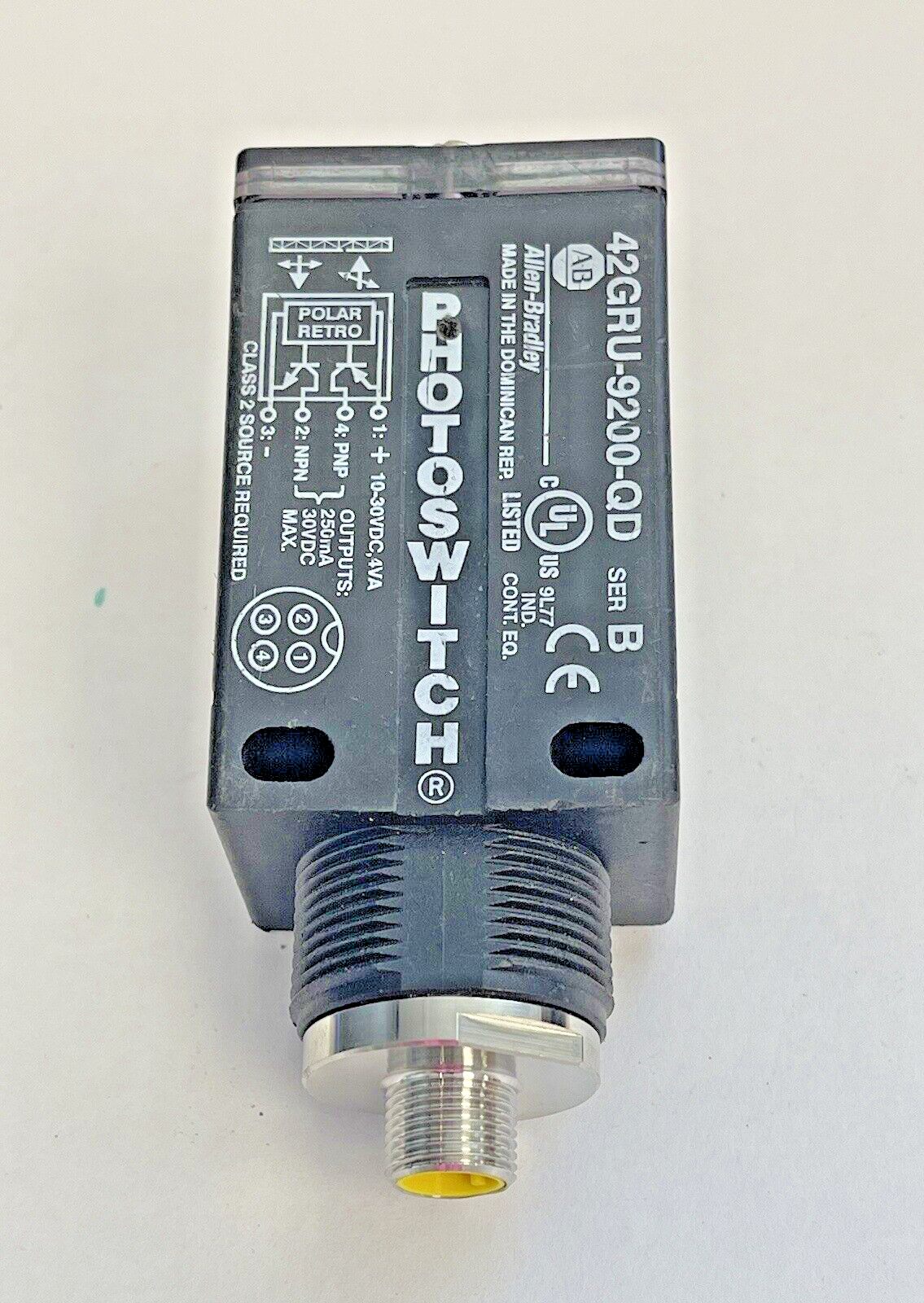 ALLEN BRADLEY - 42GRU-9200 SER. B - PHOTOSWITCH -**MISSING MOUNTING RINGS