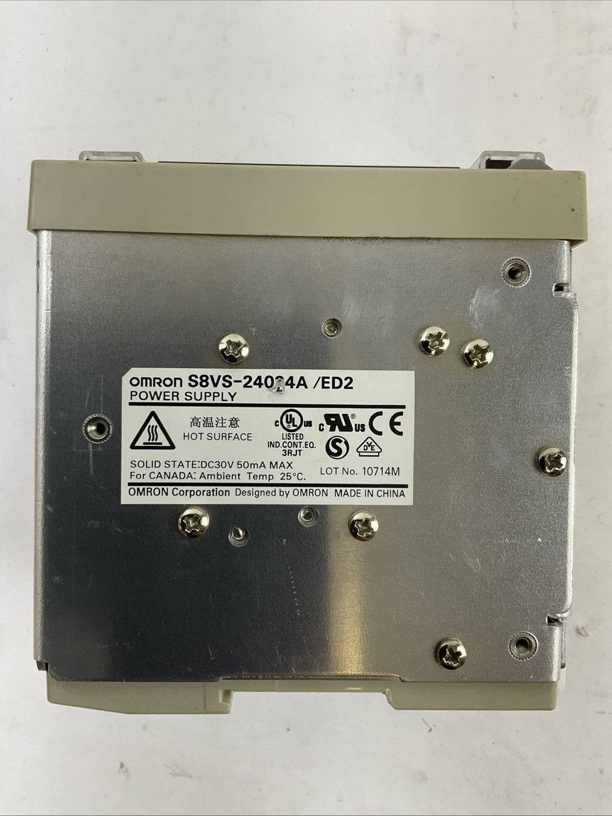 OMRON S8VS-24024A/ED2 POWER SUPPLY OUTPUT 24VDC 10A INPUT 100-240VAC 3.8A