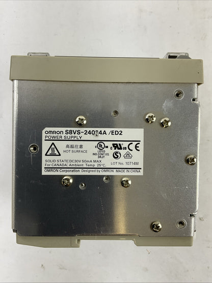 OMRON S8VS-24024A/ED2 POWER SUPPLY OUTPUT 24VDC 10A INPUT 100-240VAC 3.8A