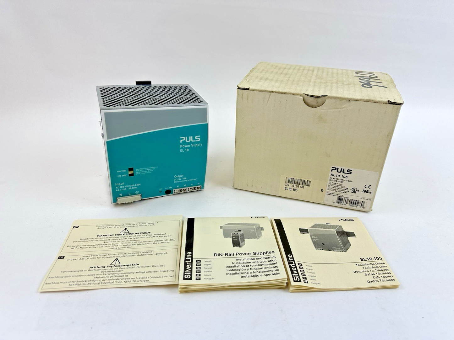 PULS SL10.105 POWER SUPPLY OUTPUT 24-28VDC 10A INPUT 100-120/200-240VAC 6/2.8A