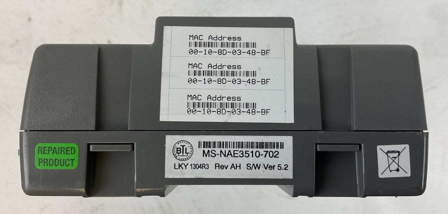 JOHNSON CONTROLS METASYS MS-NAE3510-702 REV AH S/W VER 5.2 CONTROLLER 24VAC