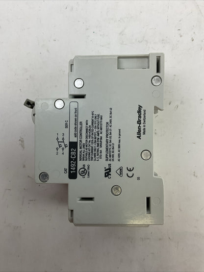 ALLEN BRADLEY 1492-CB2G080 MANUAL MOTOR CONTROLLER 8A 2HP 480Y/277VAC 1PH SER C