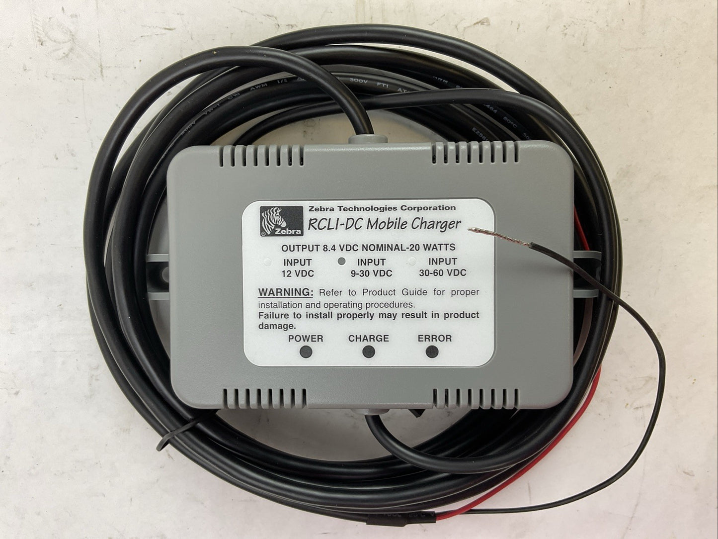 ZEBRA TECHNOLOGIES CORPORATION CC16614-G2 REV A RCLI-DC MOBILE CHARGER