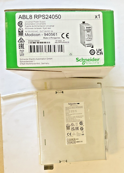SCHNEIDER ELECTRIC ABL8RPS24050 POWER SUPPLY MODICON 940561 24VDC 5A 500VAC