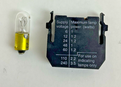 CUTLER HAMMER E22D SERIES A2 250V LIGHT UNIT FULL VOLTAGE CONTACT BLOCK W/BULB