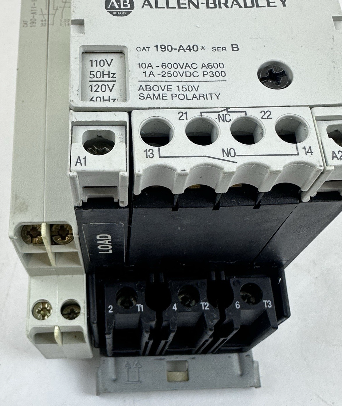 ALLEN BRADLEY 190-CPS40 SERIES A STARTER SYSTEM W/ 190-P024 TRIP 190-A40 120V