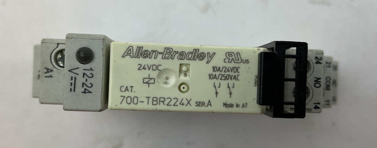 ALLEN BRADLEY 700-TBR224X SER A 24VDC 250VAC 10A RELAY 700-HLT12 SER A BASE