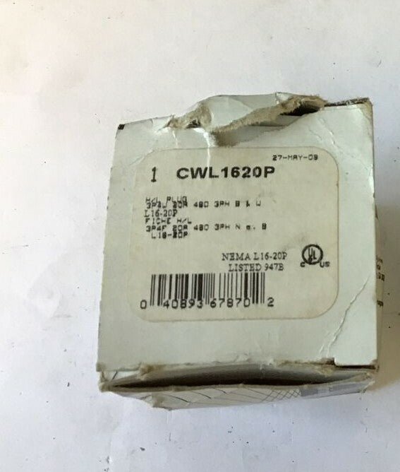 COOPER H/L PLUG CWL1620P 3P4W 20A 480V 3PH