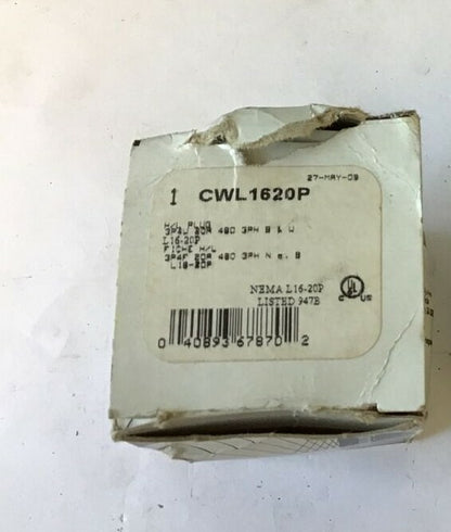COOPER H/L PLUG CWL1620P 3P4W 20A 480V 3PH