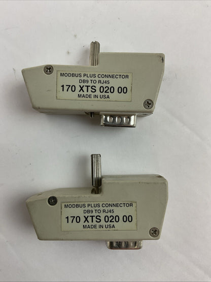 SCHNEIDER 170 XTS 020 00 MODBUS PLUS CONNECTOR DB9 TO RJ45 (LOT OF 2)