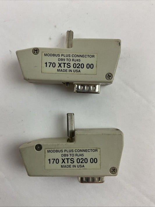 SCHNEIDER 170 XTS 020 00 MODBUS PLUS CONNECTOR DB9 TO RJ45 (LOT OF 2)