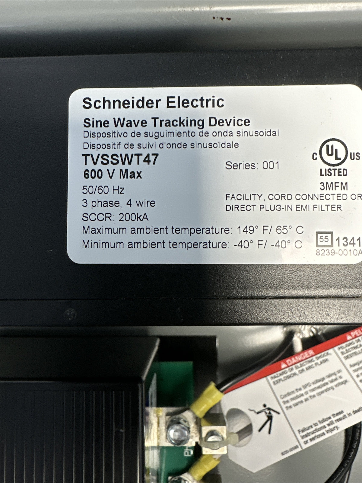 SQUARE D TVS4EMA12ASWT SURGE PROTECTIVE DEVICE SERIES 002 480Y/277V TYPE 3R