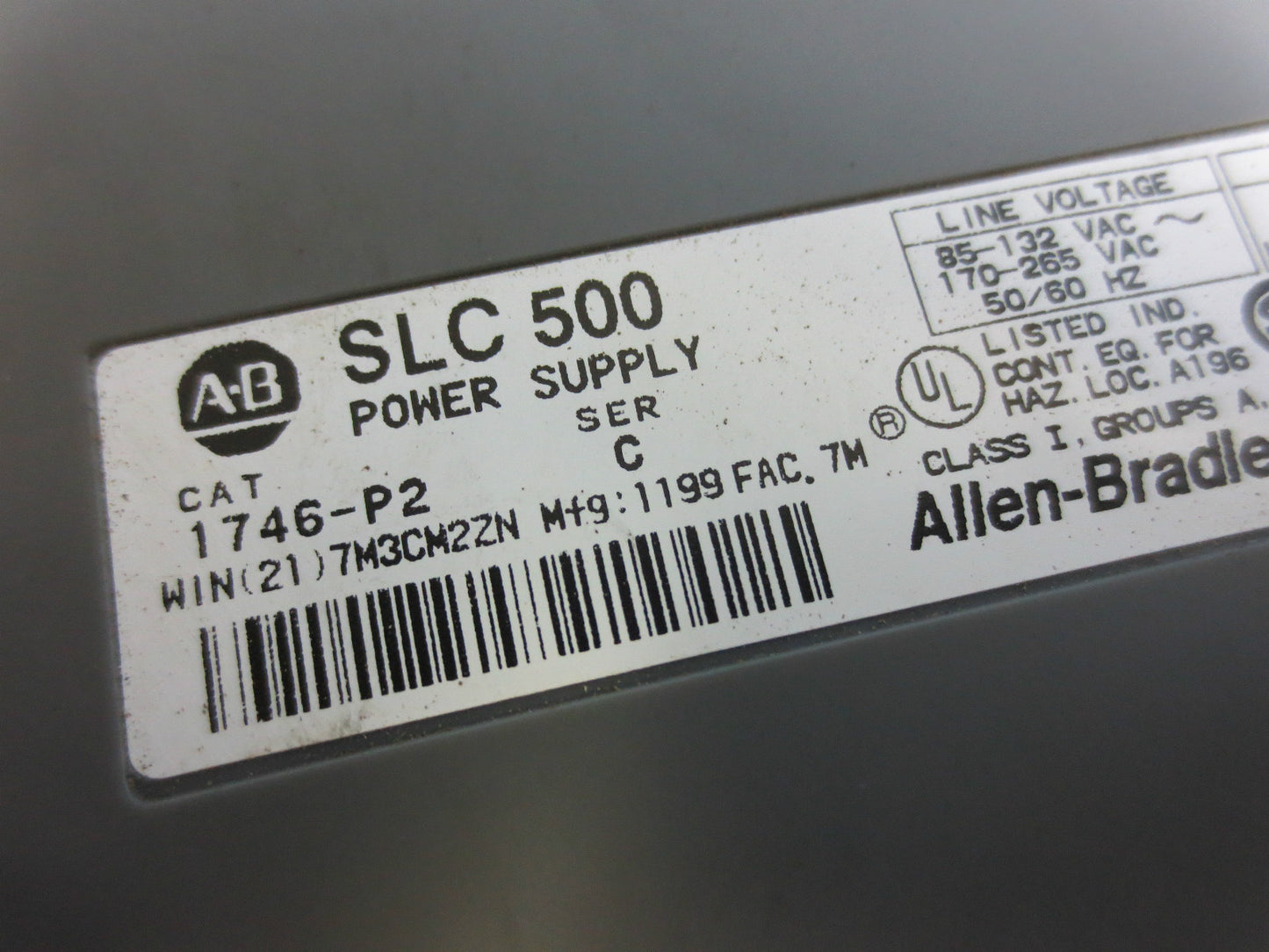 ALLEN-BRADLEY 1746-P2 Ser. C + 1746-IB16 & (3) 1746-OB16 MODULES + 1746-A7 RACK