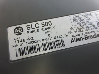 ALLEN-BRADLEY 1746-P2 Ser. C + 1746-IB16 & (3) 1746-OB16 MODULES + 1746-A7 RACK