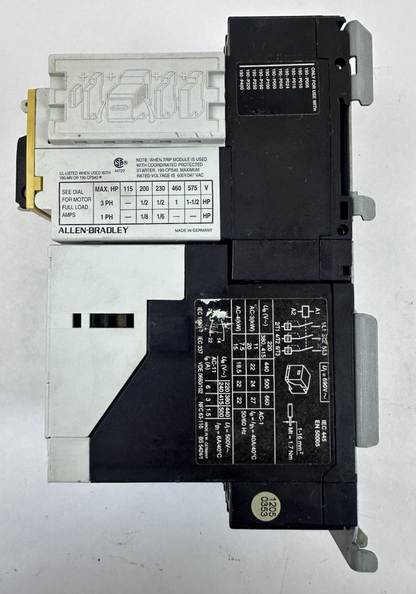 ALLEN BRADLEY 190-CPS40 SERIES A STARTER SYSTEM W/ 190-P024 TRIP 190-A40 120V