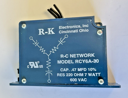 R-K ELECTRONICS RCY6A-30 NETWORK FILTER 600VAC RES 220OHM 7W **LOTOF4**